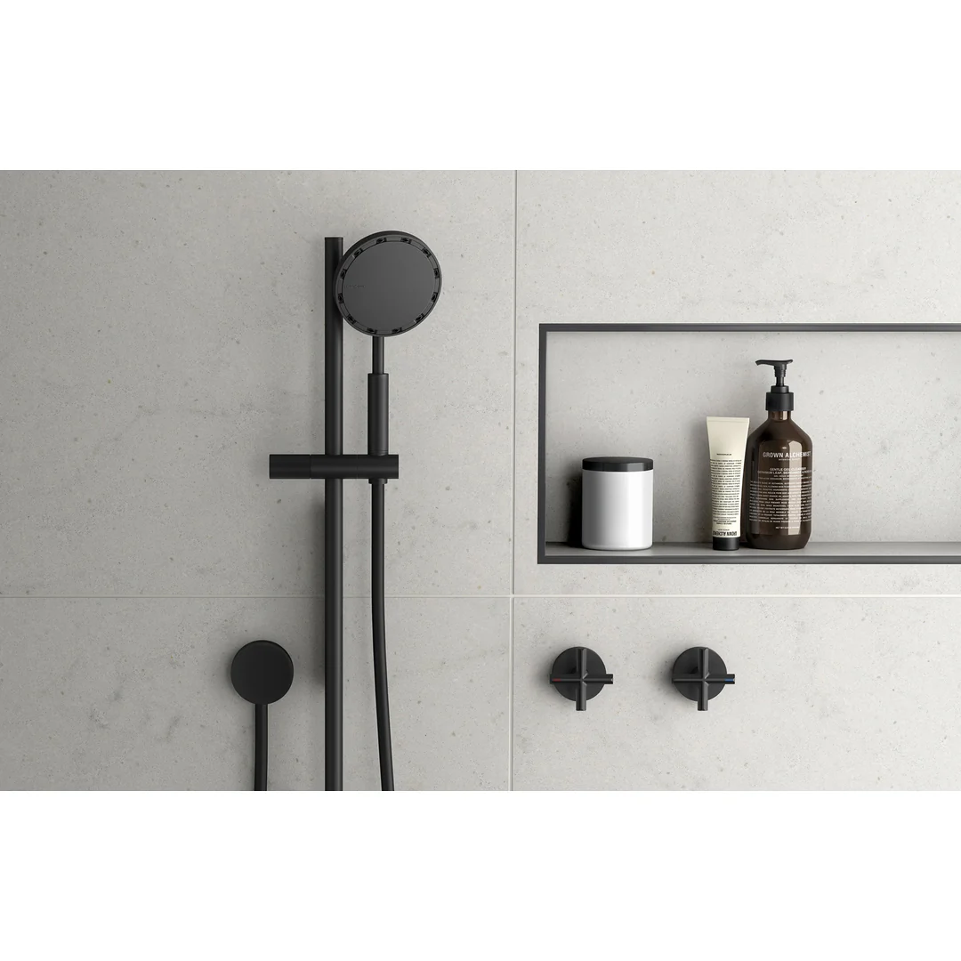 Phoenix Vivid Slimline Plus Wall Top Assemblies 15mm Extended Spindles - Matte Black - Image 4