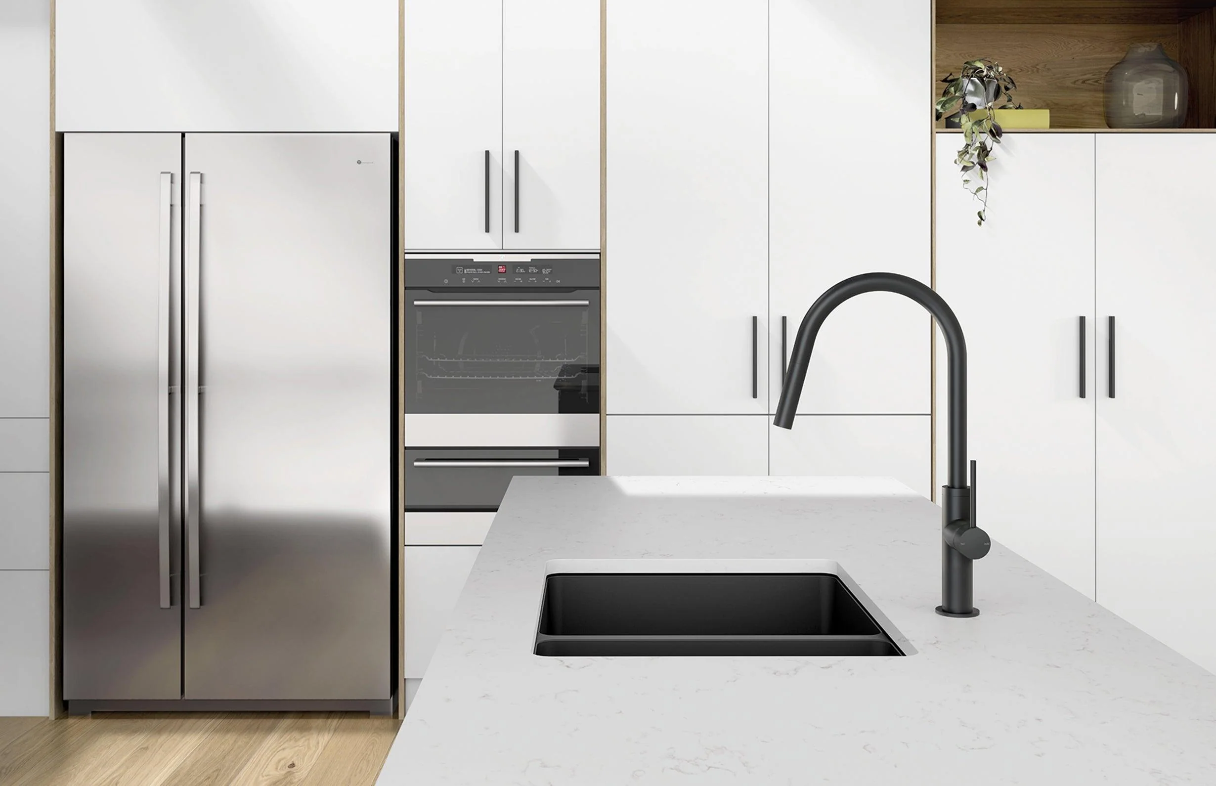 Phoenix Vivid Slimline Pull Out Sink Mixer - Matte Black - Image 8