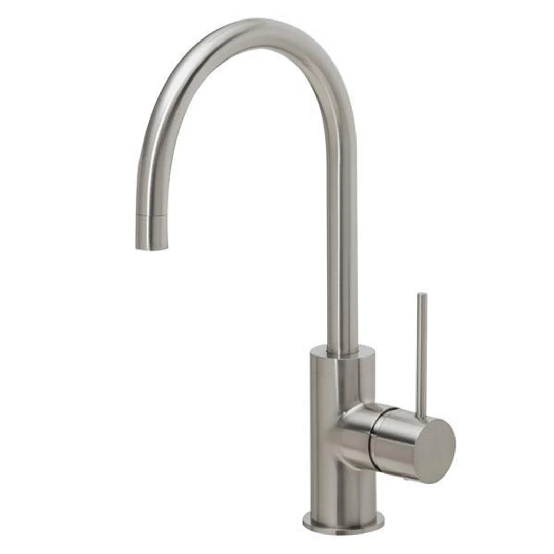 Phoenix Vivid Slimline Side Lever Sink Mixer 160mm Gooseneck-Brushed Nickel - Image 2