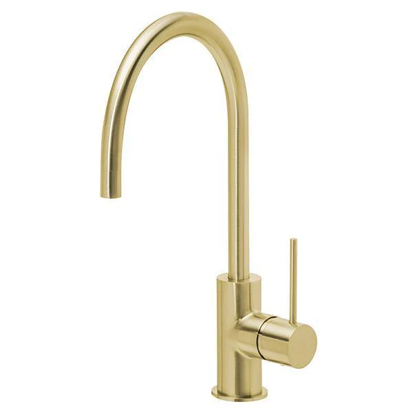 Phoenix Vivid Slimline Side Lever Sink Mixer 220mm Gooseneck Brushed Gold - Image 7