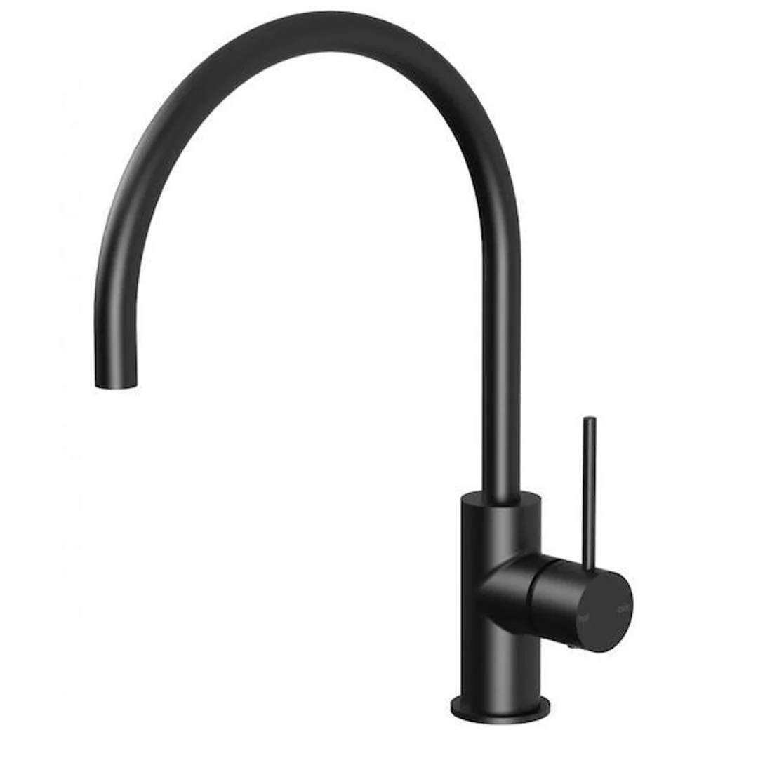 Phoenix Vivid Slimline Side Lever Sink Mixer 220mm Gooseneck-Matte Black - Image 2