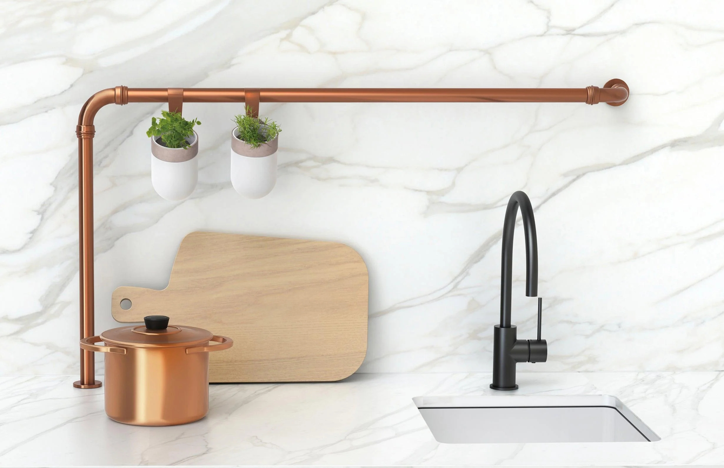 Phoenix Vivid Slimline Side Lever Sink Mixer 220mm Gooseneck-Matte Black - Image 7