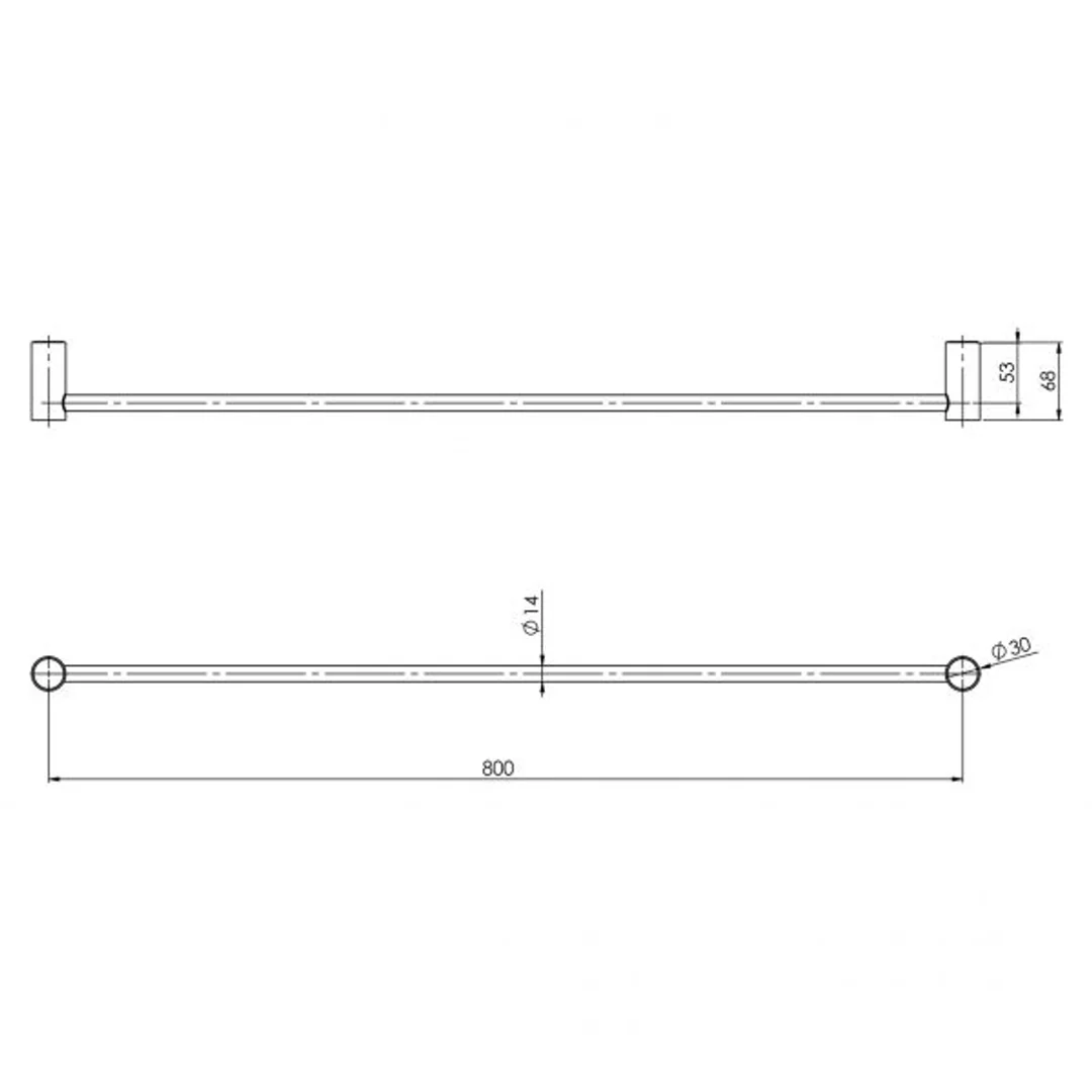 Phoenix Vivid Slimline Single Towel Rail 800mm - Matte Black - Image 3