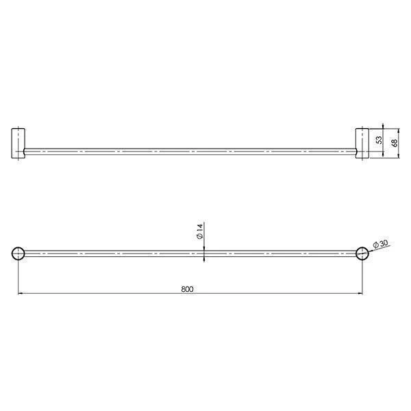 Phoenix Vivid Slimline Single Towel Rail 600mm - Brushed Gold - Image 7
