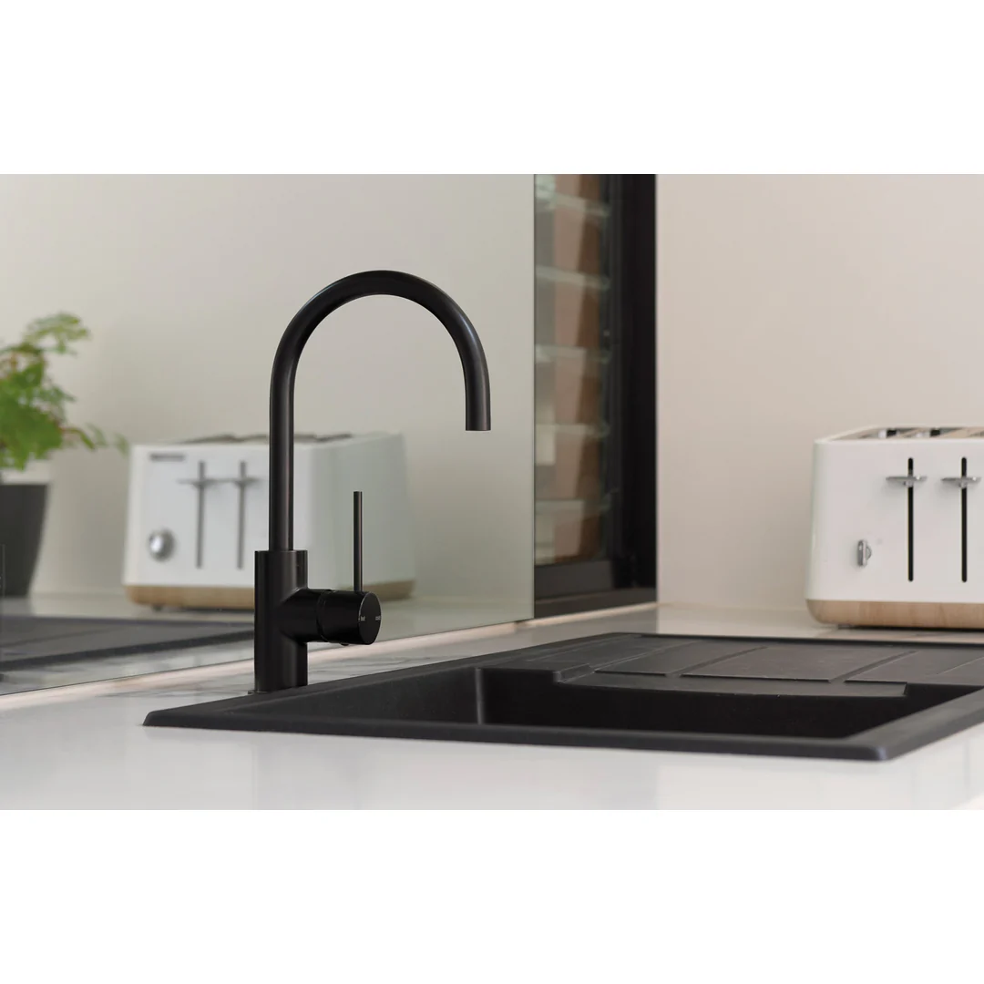 Phoenix Vivid Slimline Sink Mixer 160mm G/Neck Matt Black Vs735Mb - Image 4