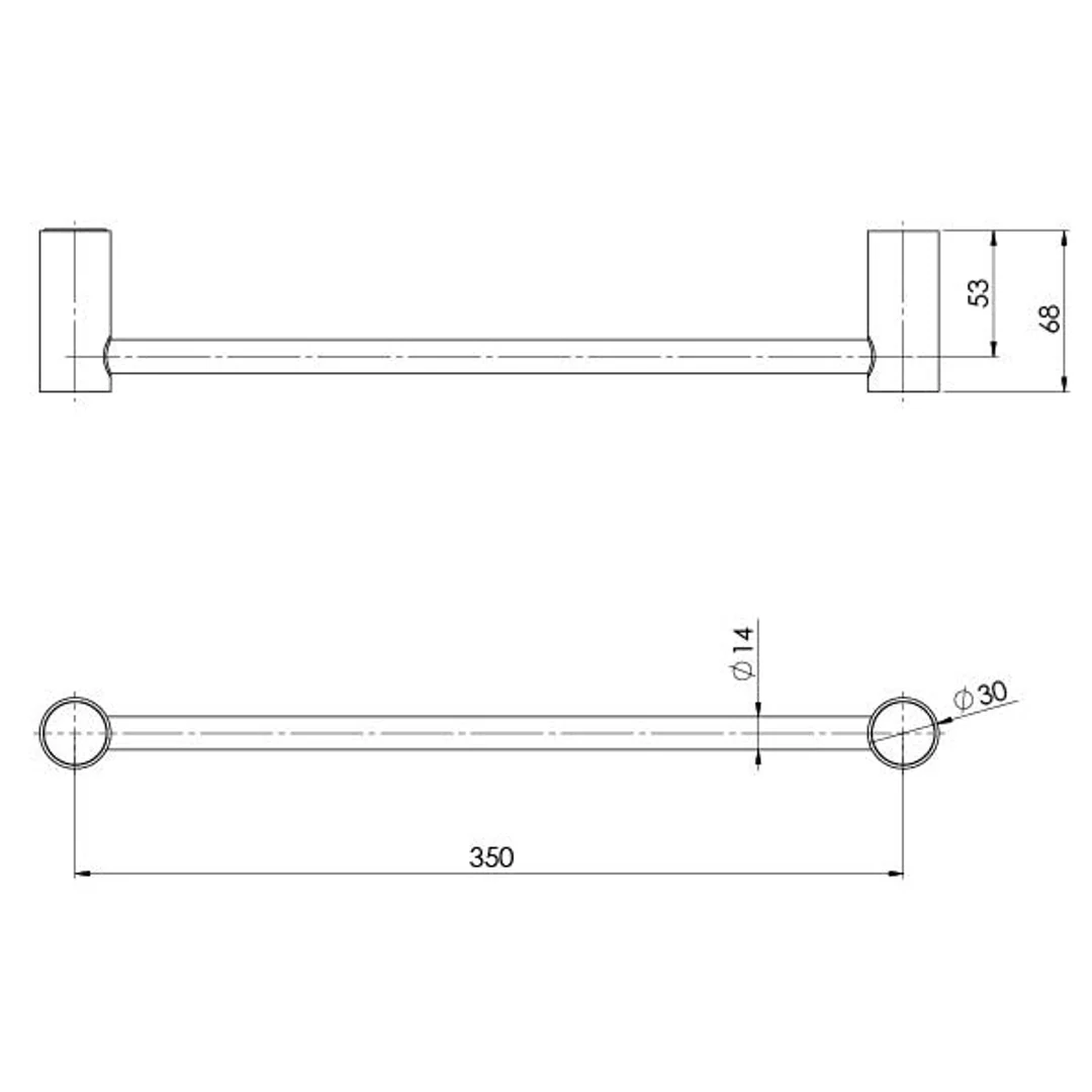 Phoenix Vivid Slimline Hand Towel Holder 350mm - Chrome - Image 4