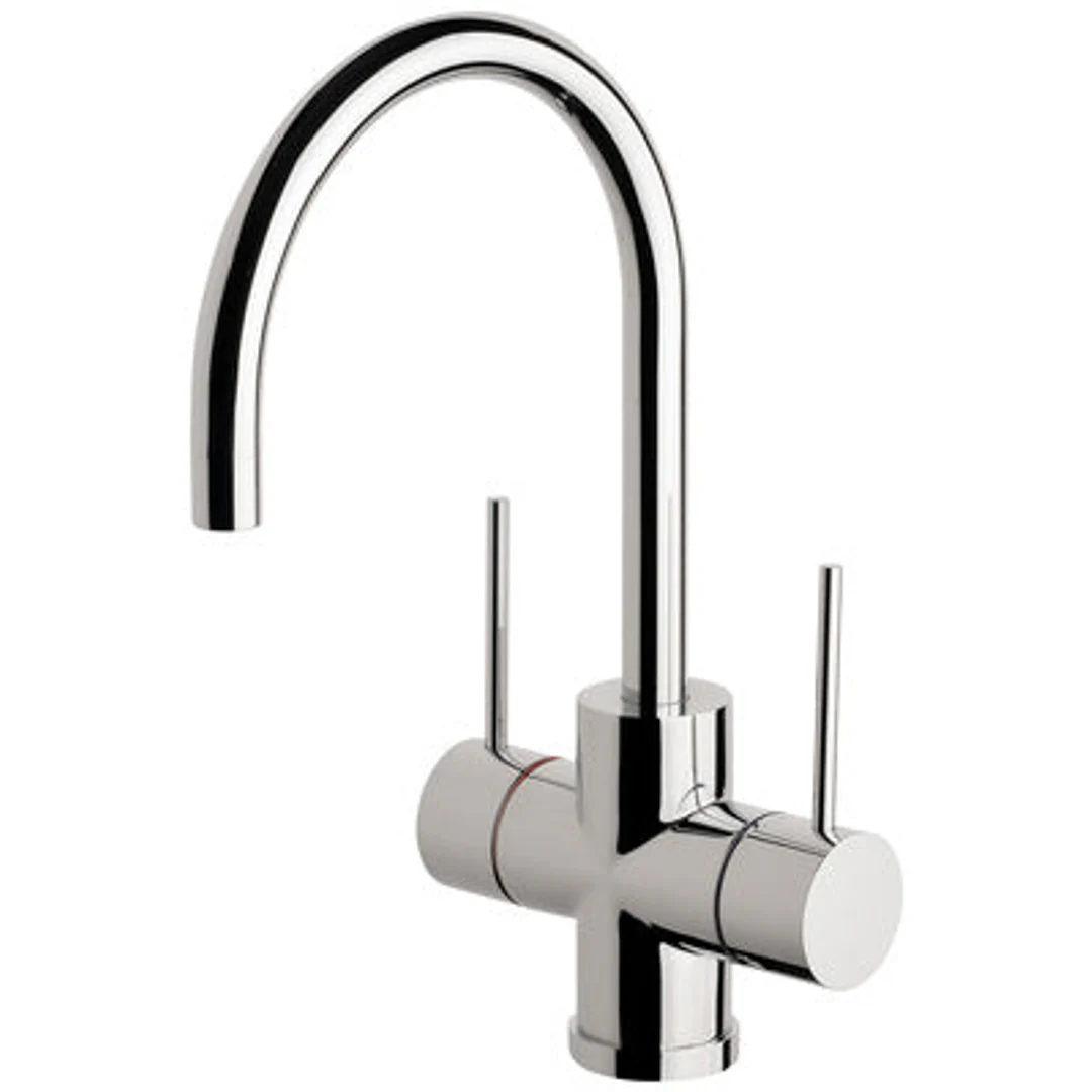 Phoenix Vivid Slimline Twin Hdl Sink Mixer 160mm Gooseneck - Chrome - Image 2