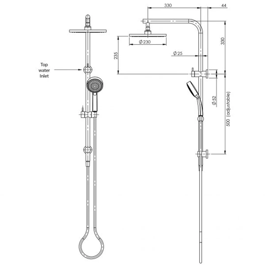 Phoenix Vivid Slimline Twin Shower - Chrome - Image 5