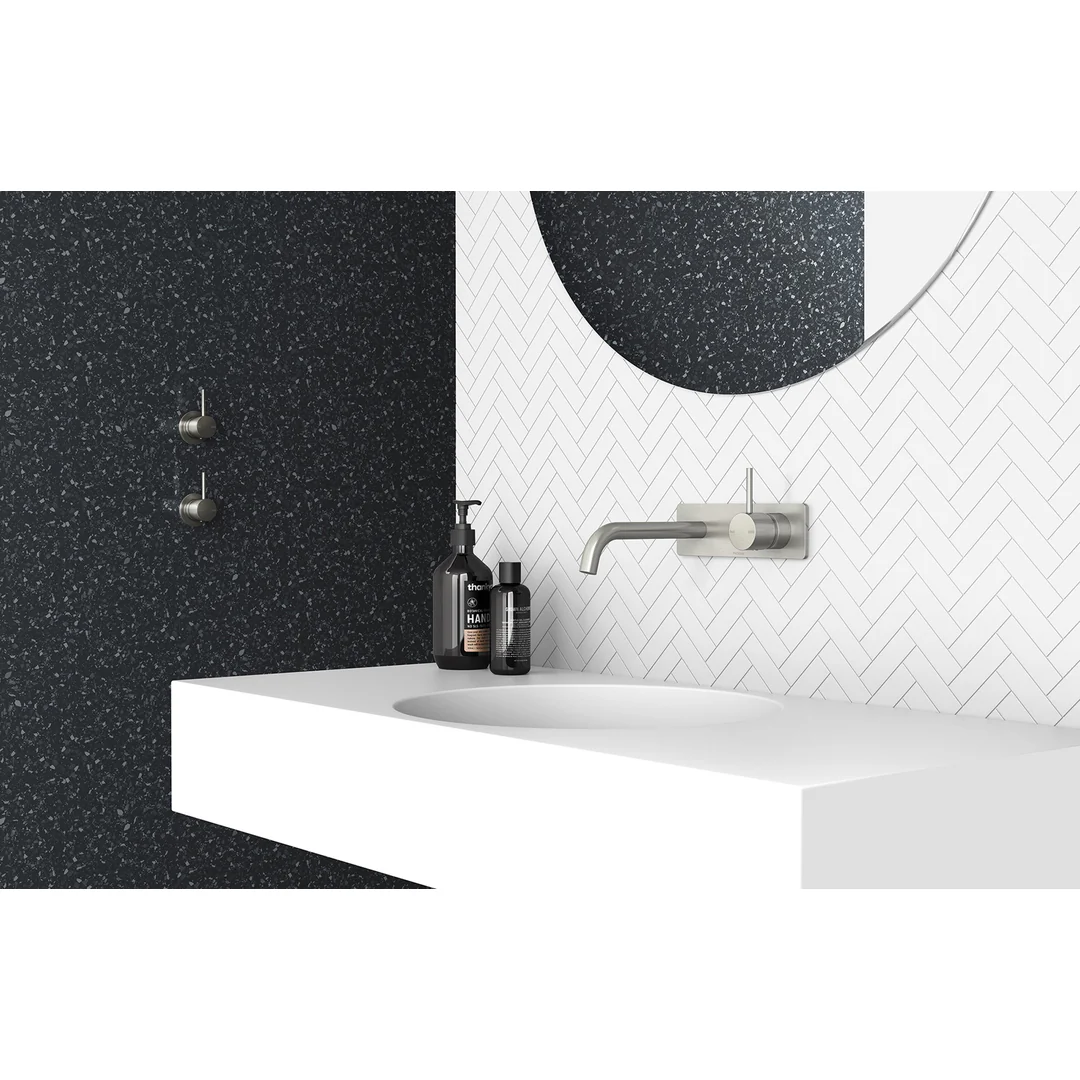 Phoenix Vivid Slimline Up Wall Basin/Bath Mixer Set-Brushed Nickel - Image 3