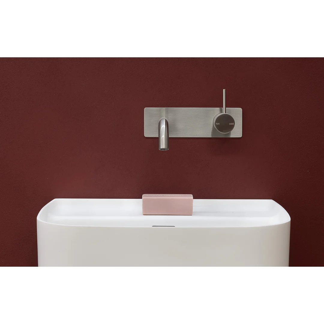 Phoenix Vivid Slimline Up Wall Basin/Bath Mixer Set-Brushed Nickel - Image 4