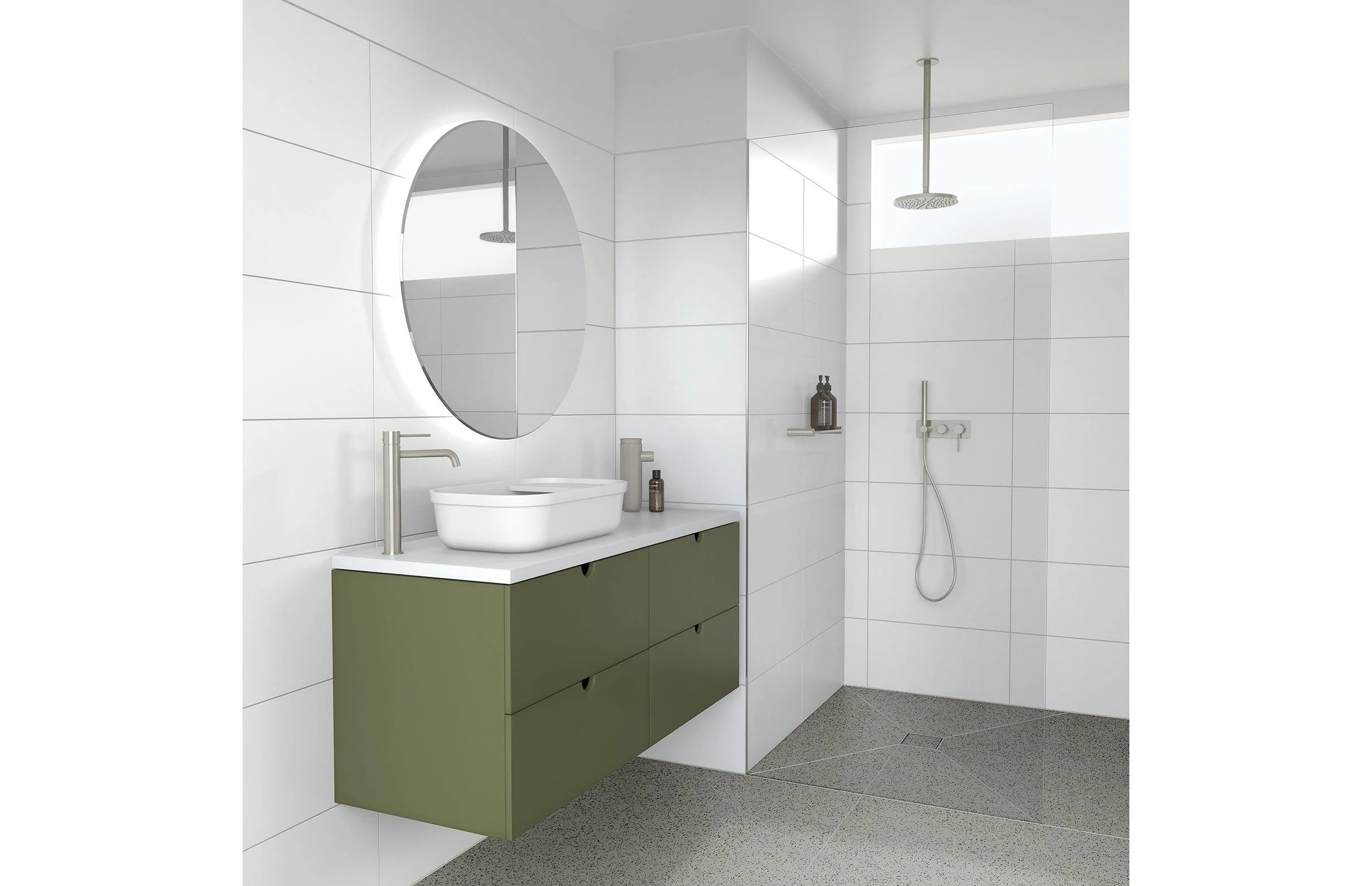 Phoenix Vivid Slimline Vessel Mixer Curved Outlet - Brushed Nickel - Image 5