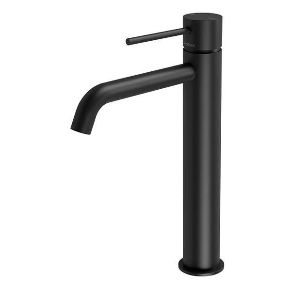Phoenix Vivid Slimline Vessel Mixer Curved Outlet - Matte Black - Image 3