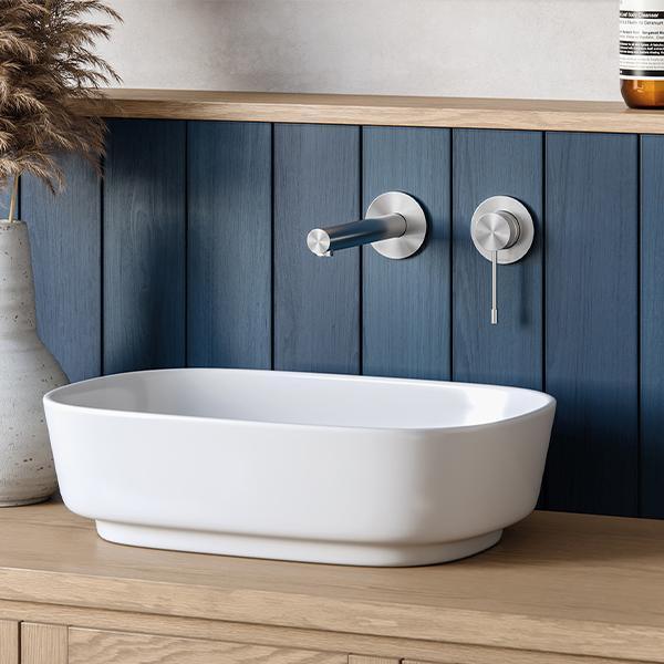 Phoenix Vivid Slimline Ss 316 Wall Basin / Bath Mixer Set 180Mm S/Steel - Image 8