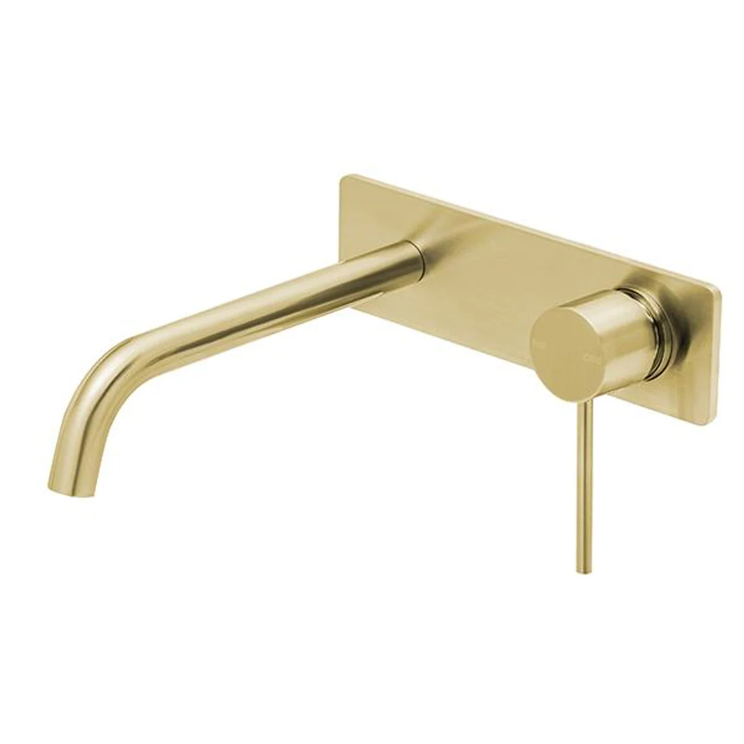 Phoenix Vivid Slimline Wall Basin Mixer Set 230mm Brushed Gold - Image 2