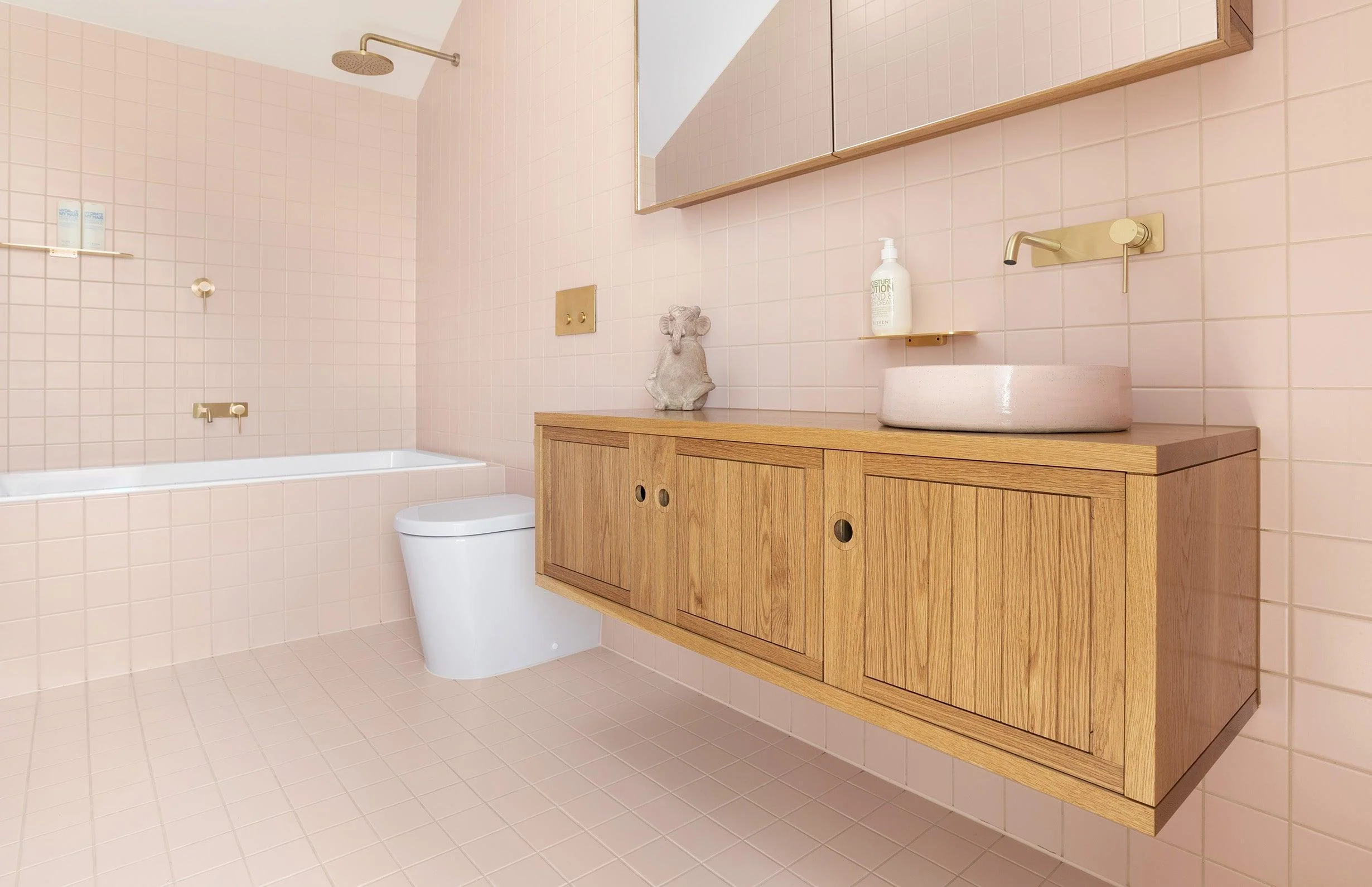 Phoenix Vivid Slimline Wall Basin Mixer Set Curved 180mm Brushed Gold - Image 9