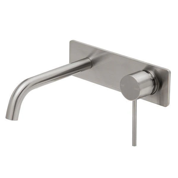 Phoenix Vivid Slimline Wall Basin Mixer Set Curved 180mm Brushed Nickel - Image 4