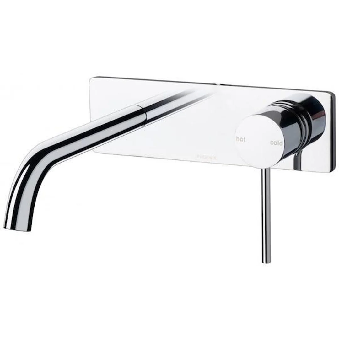 Phoenix Vivid Slimline Wall Basin Set Curved 180mm - Chrome - Image 2