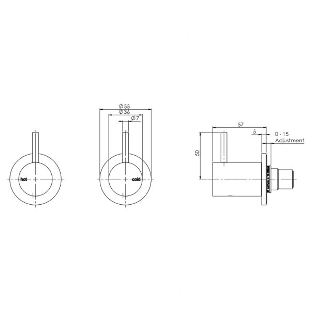 Phoenix Vivid Slimline Wall Top Assemblies - Chrome - Image 3