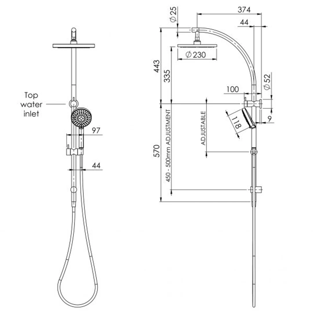 Phoenix Vivid Twin Shower Matte Black - Image 3