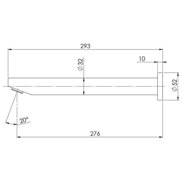 Phoenix Vivid Wall Bath Outlet 32 X 300Mm Angled - Chrome - Image 5