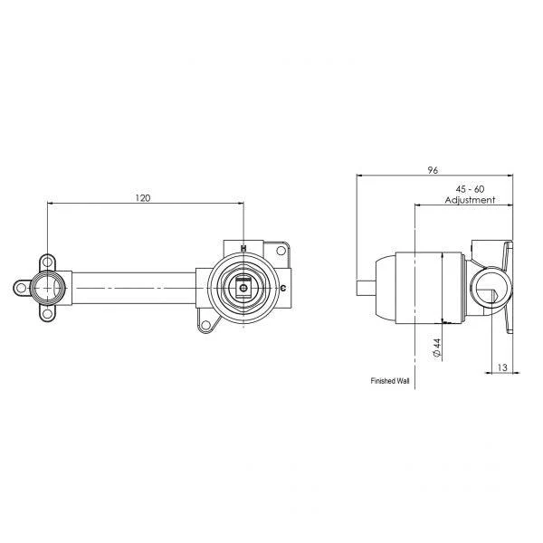 Phoenix Wall Mixer Set Breech Brushed Nickel - Image 3