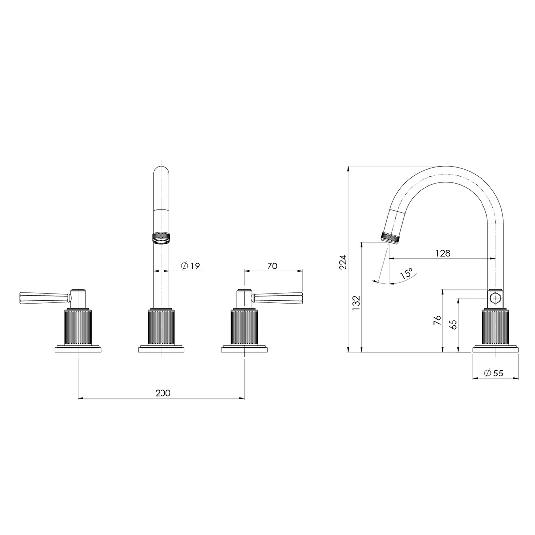 Phoenix Wiltern Basin Set Brushed Carbon - Image 2