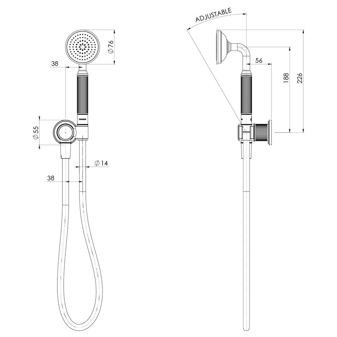 Phoenix Wiltern Hand Shower Chrome - Image 2