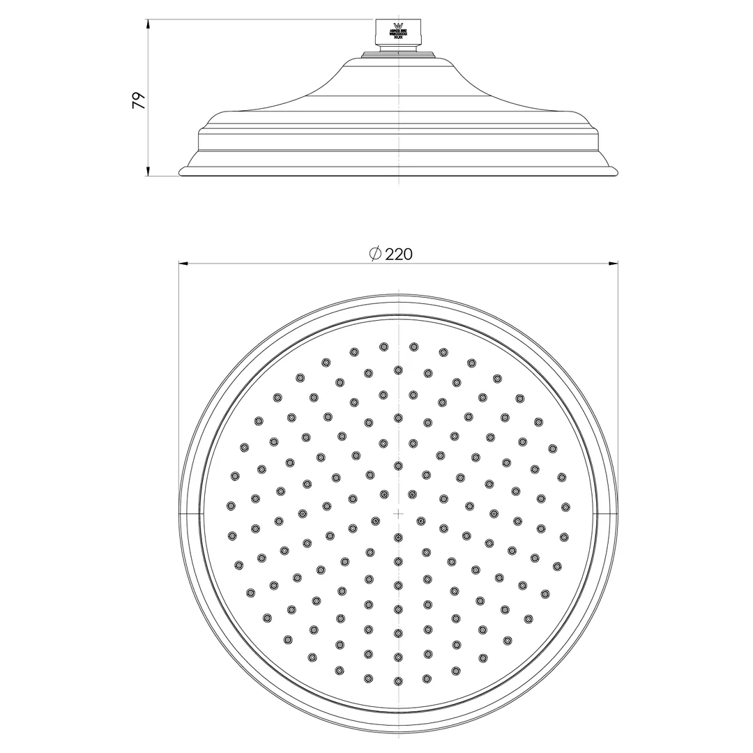 Phoenix Wiltern Shower Rose 220Mm Chrome - Image 2