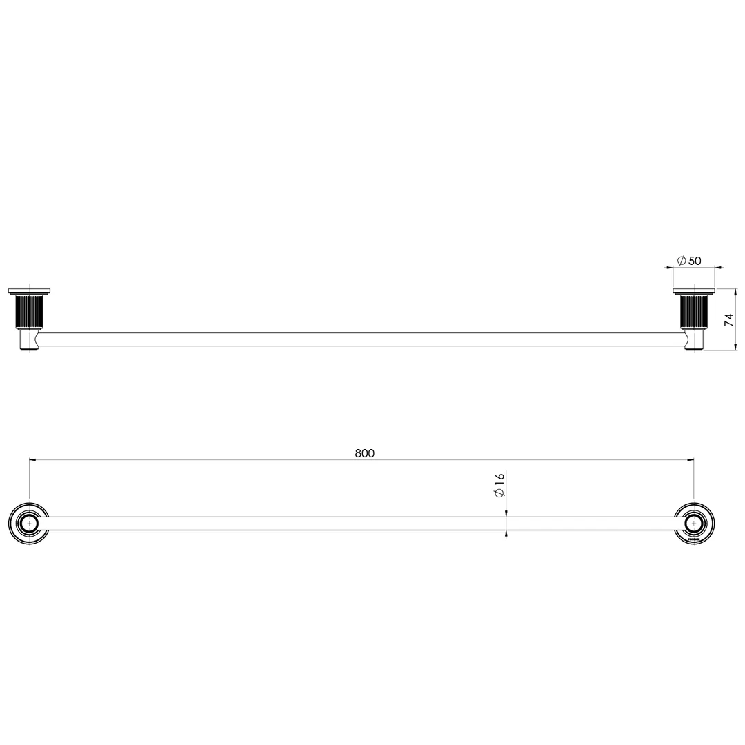 Phoenix Wiltern Single Towel Rail 800Mm Chrome - Image 2