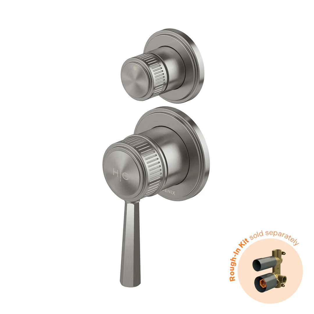 Phoenix Wiltern Switchmix Shower / Bath Diverter Mixer Fit-Off Kit Brushed Carbon