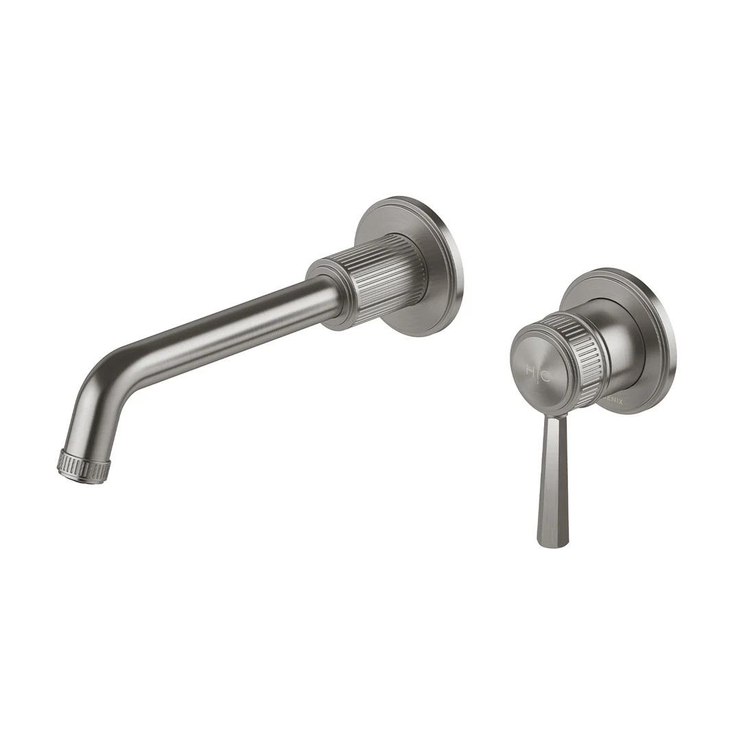 Phoenix Wiltern Switchmix Wall Basin / Bath Mixer Set 190Mm Brushed Carbon