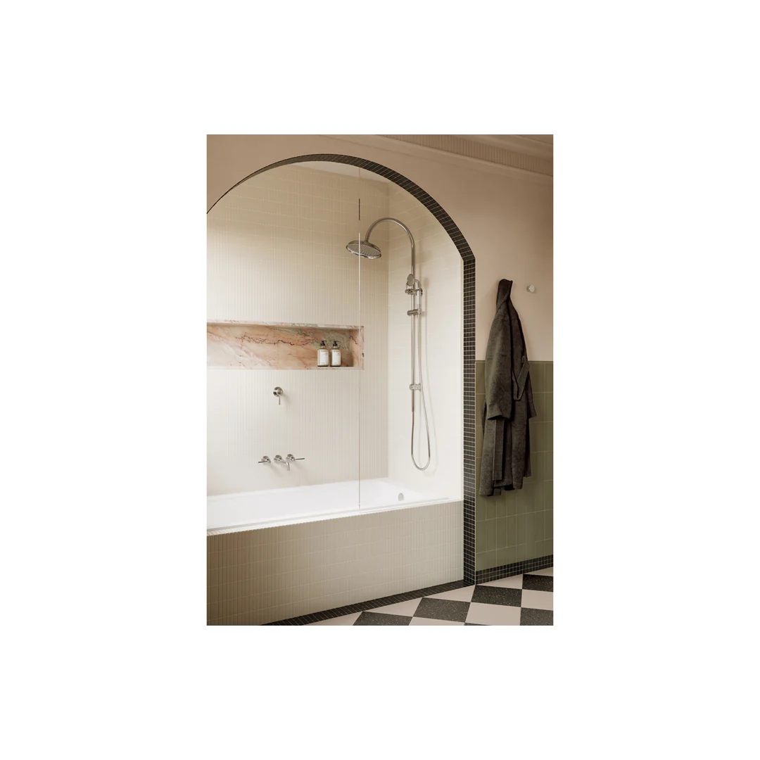 Phoenix Wiltern Wall Basin / Bath Tap Set 190Mm Brushed Nickel - Image 4