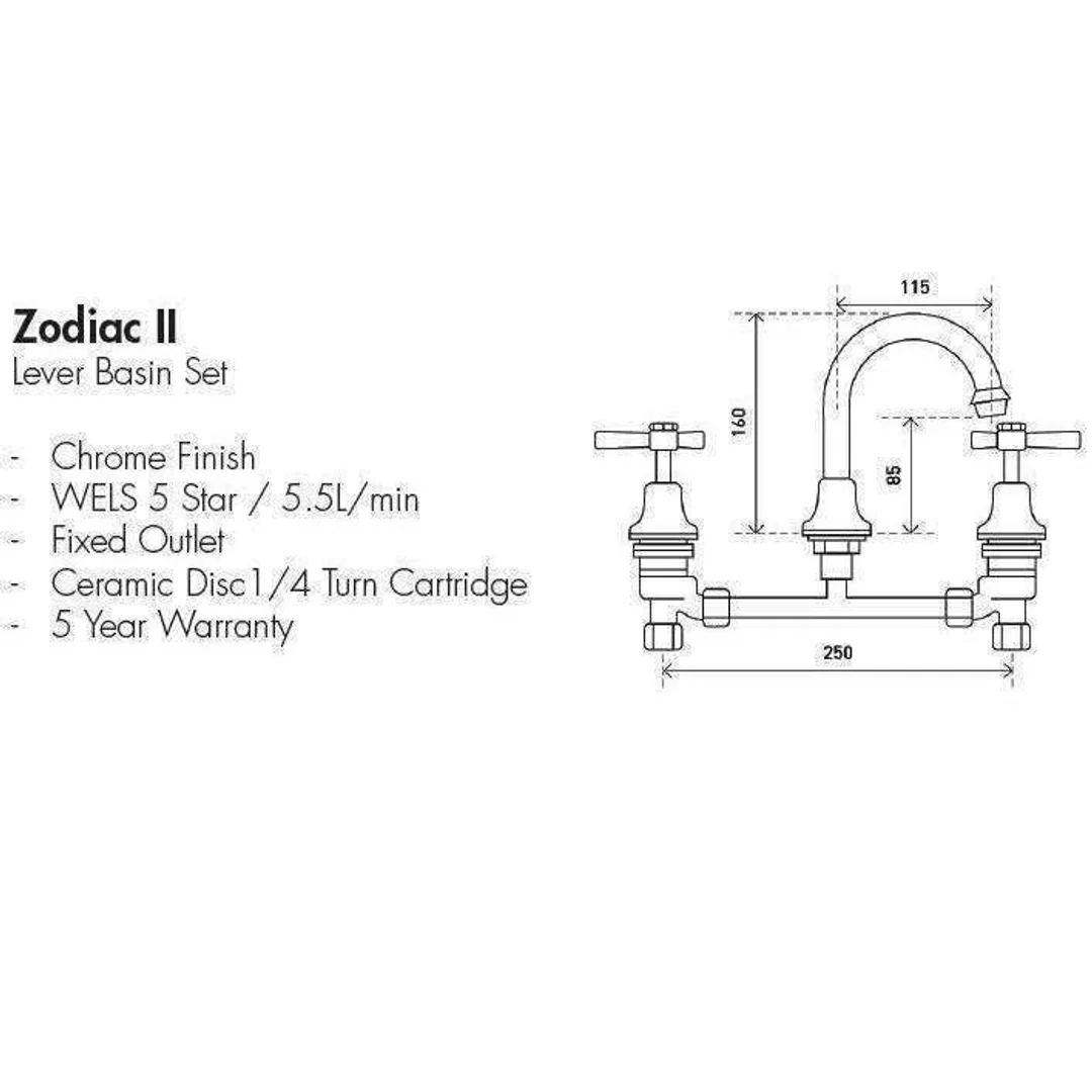 Aspire Zodiac Ii - Chrome Lever Basin Set **Cl2000** - Image 4