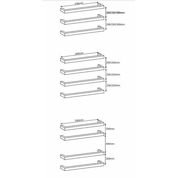 Polished 800mm Squ Single Bar Towel Rail(Radiant P#:Sbstr-800) - Image 5