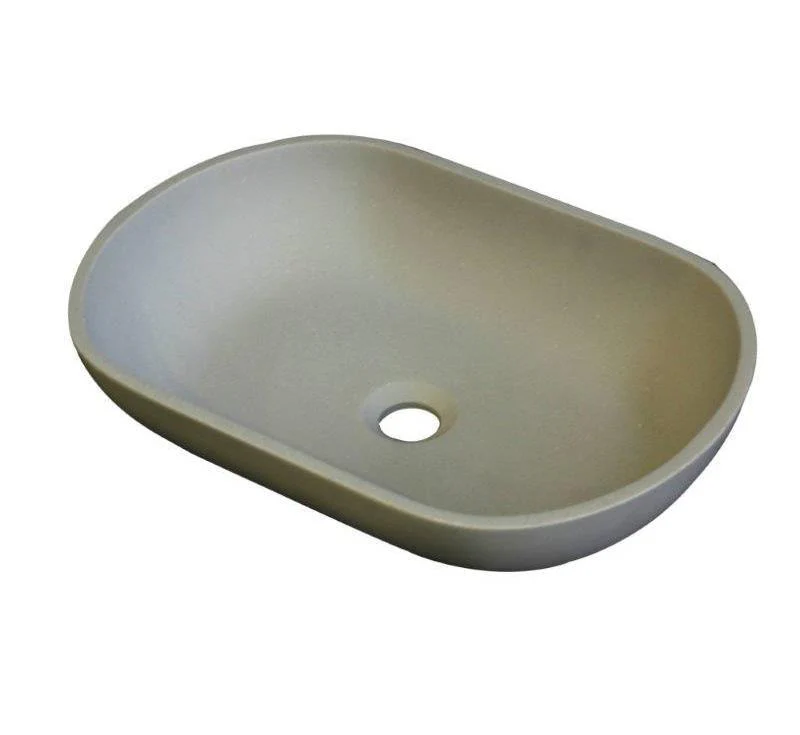 Positano Oval Solid Surface Basin Concrete - Image 4