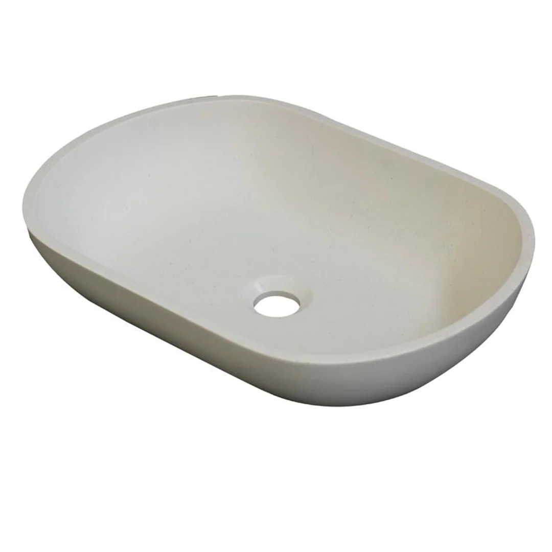 Positano Oval Solid Surface Basin Pebble - Image 2