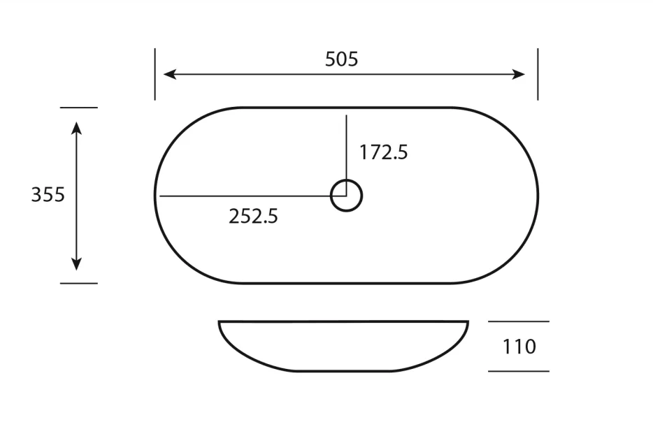 Positano Oval Solid Surface Basin Snow - Image 4