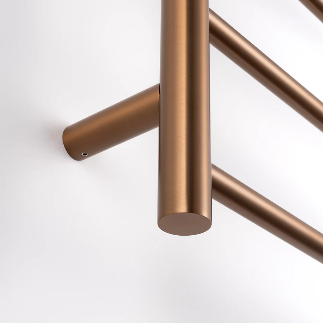 Radiant Brushed Bronze 600 X 800Mm Round Heated Towel Rail Left - Image 3