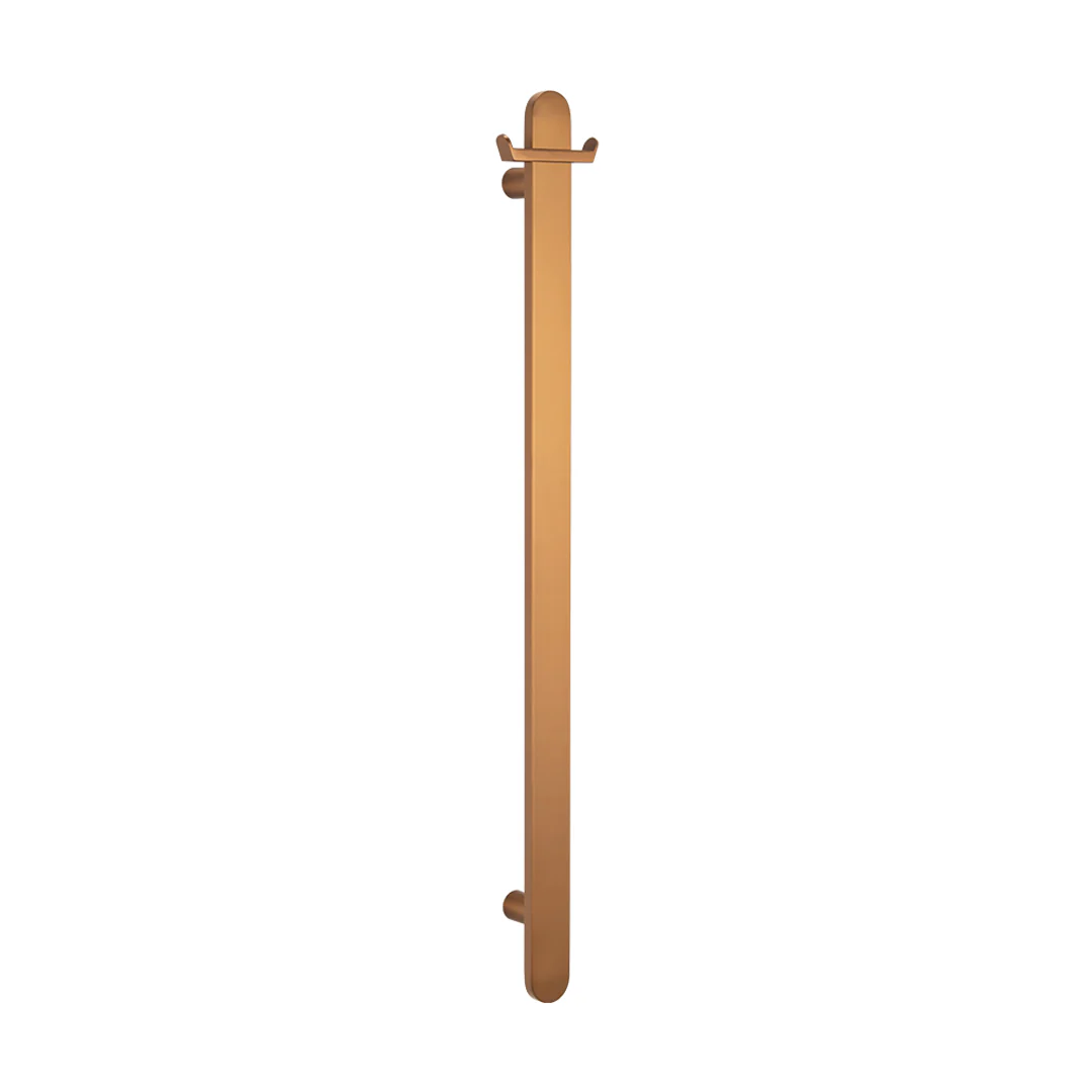 Radiant Brushed Bronze Flat Profile Vertical 930Mm Non Heated Single Bar Towel Rail - Image 3