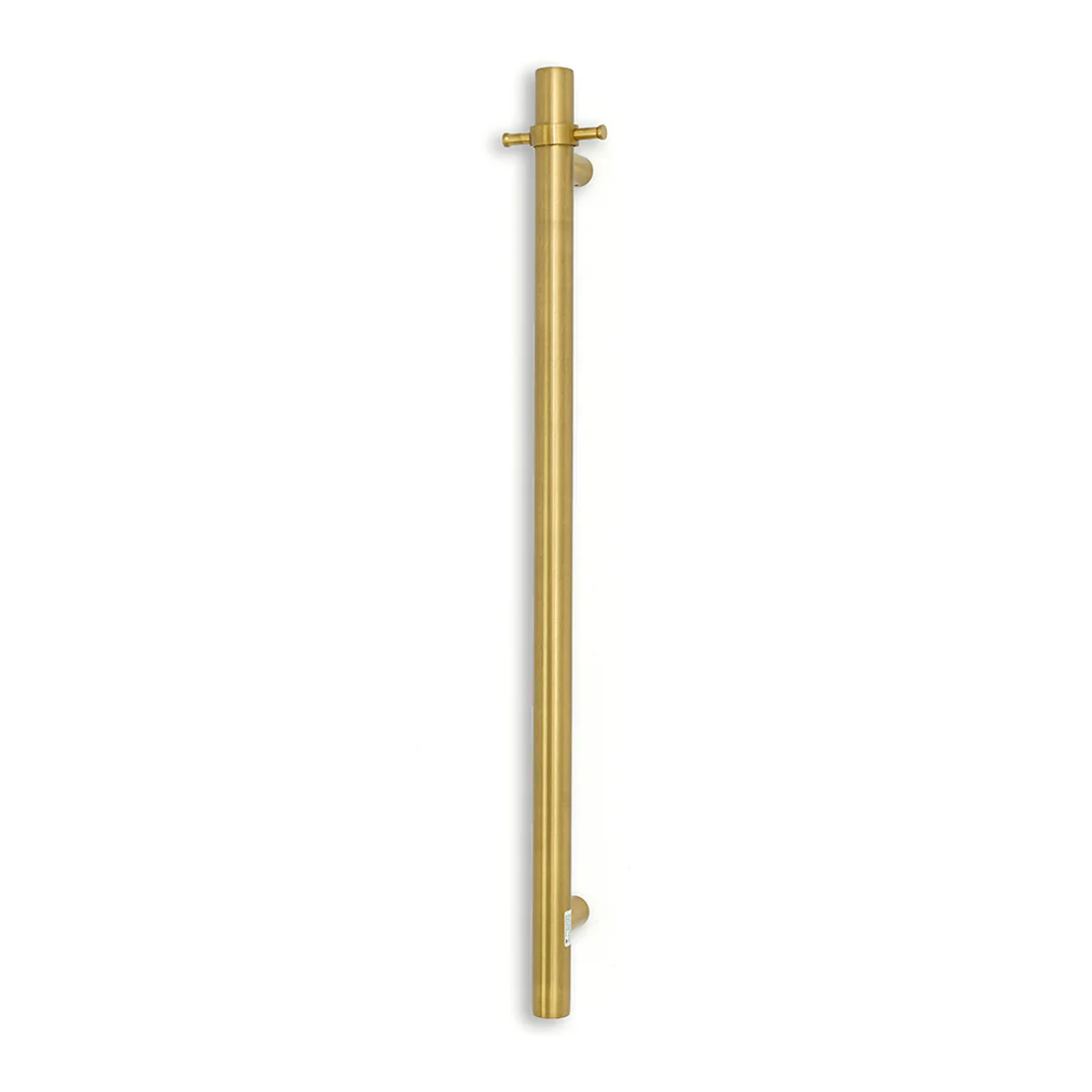 Radiant Brushed Gold Vertical 950Mm Round Non Heated Single Bar Towel Rail - Image 2
