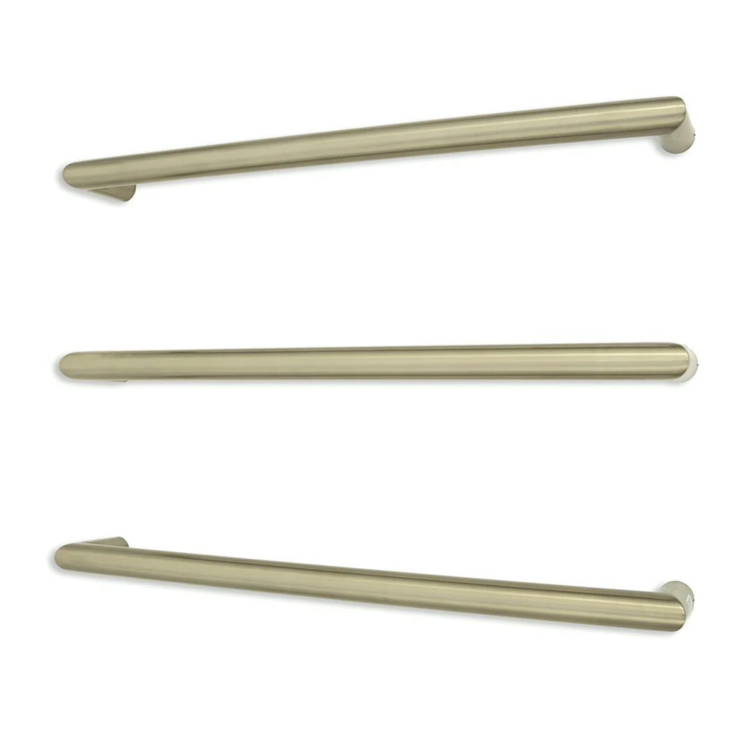 Radiant Brushed Nickel 650Mm Non Heated Round Single Bar Towel Rail