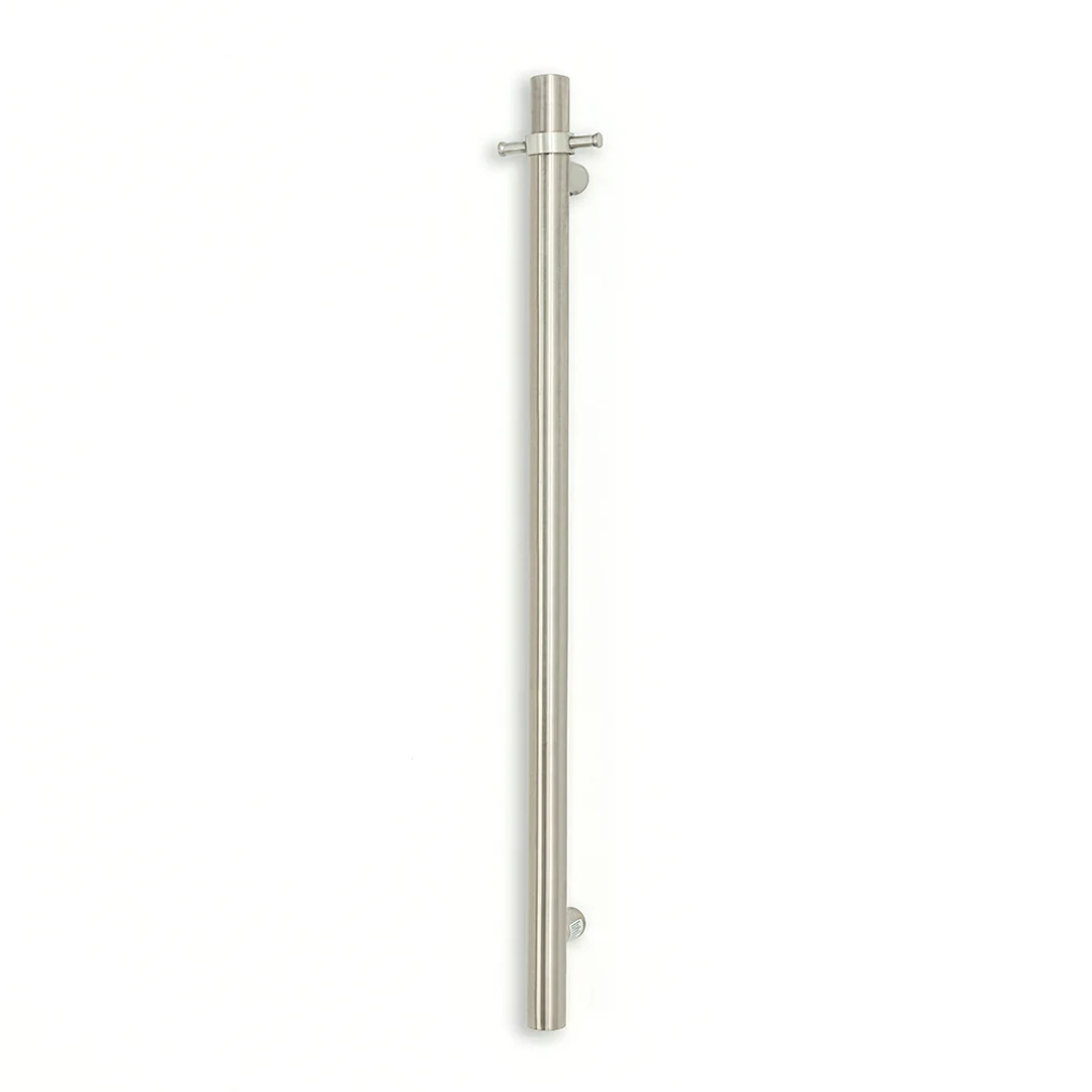 Radiant Brushed Satin Vertical 950Mm Round Non Heated Single Bar Towel Rai - Image 2
