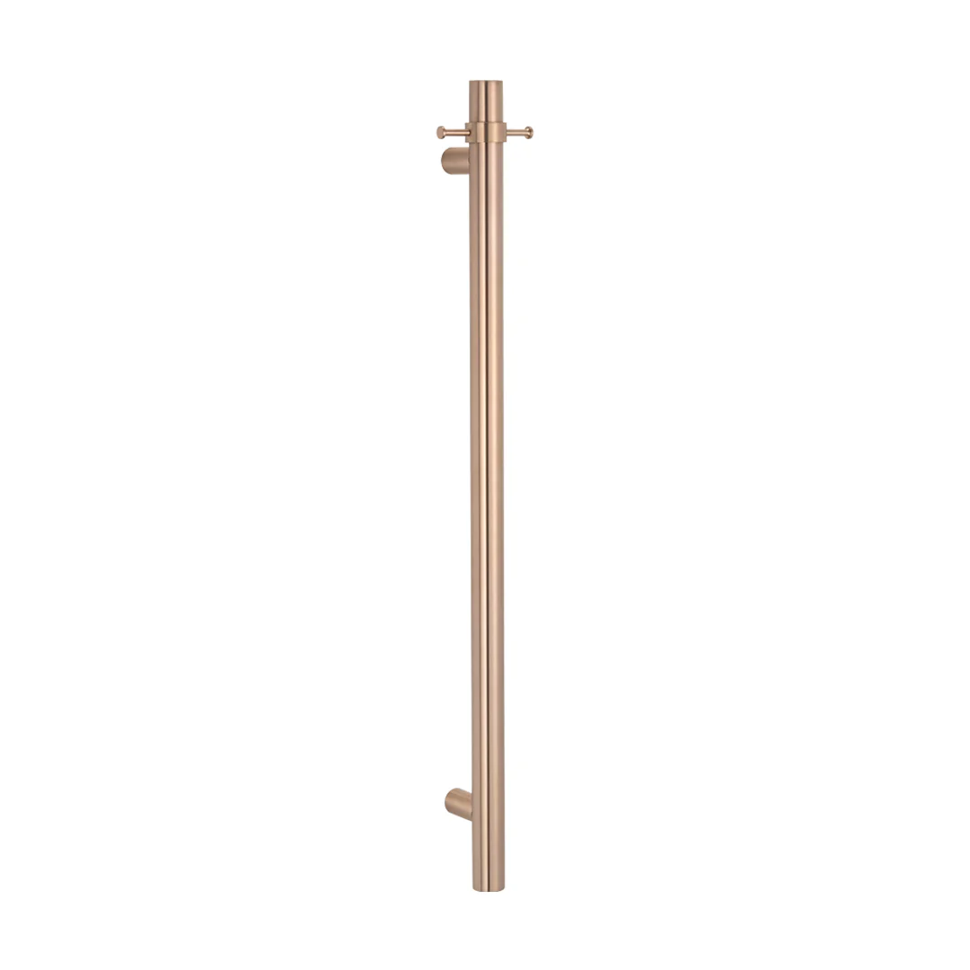 Radiant Champagne Vertical 950Mm Round Non Heated Single Bar Towel Rail - Image 3