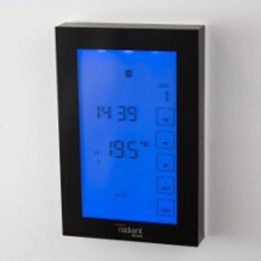 Radiant Glass Fronted Vertical Dual Purpose Thermostat & Timer Switch Black Gtsb-Dual-V - Image 2