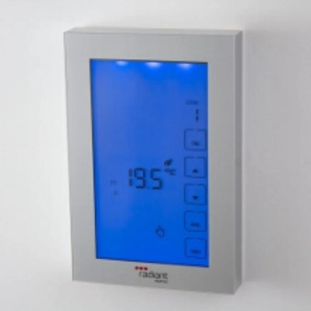 Radiant Glass Fronted Vertical Dual Purpose Thermostat & Timer Switch Silver Gtss-Dual-V - Image 2
