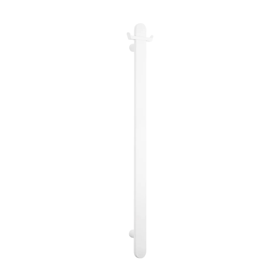 Radiant Matt White Flat Profile Vertical 930Mm Non Heated Single Bar Towel Rail - Image 3