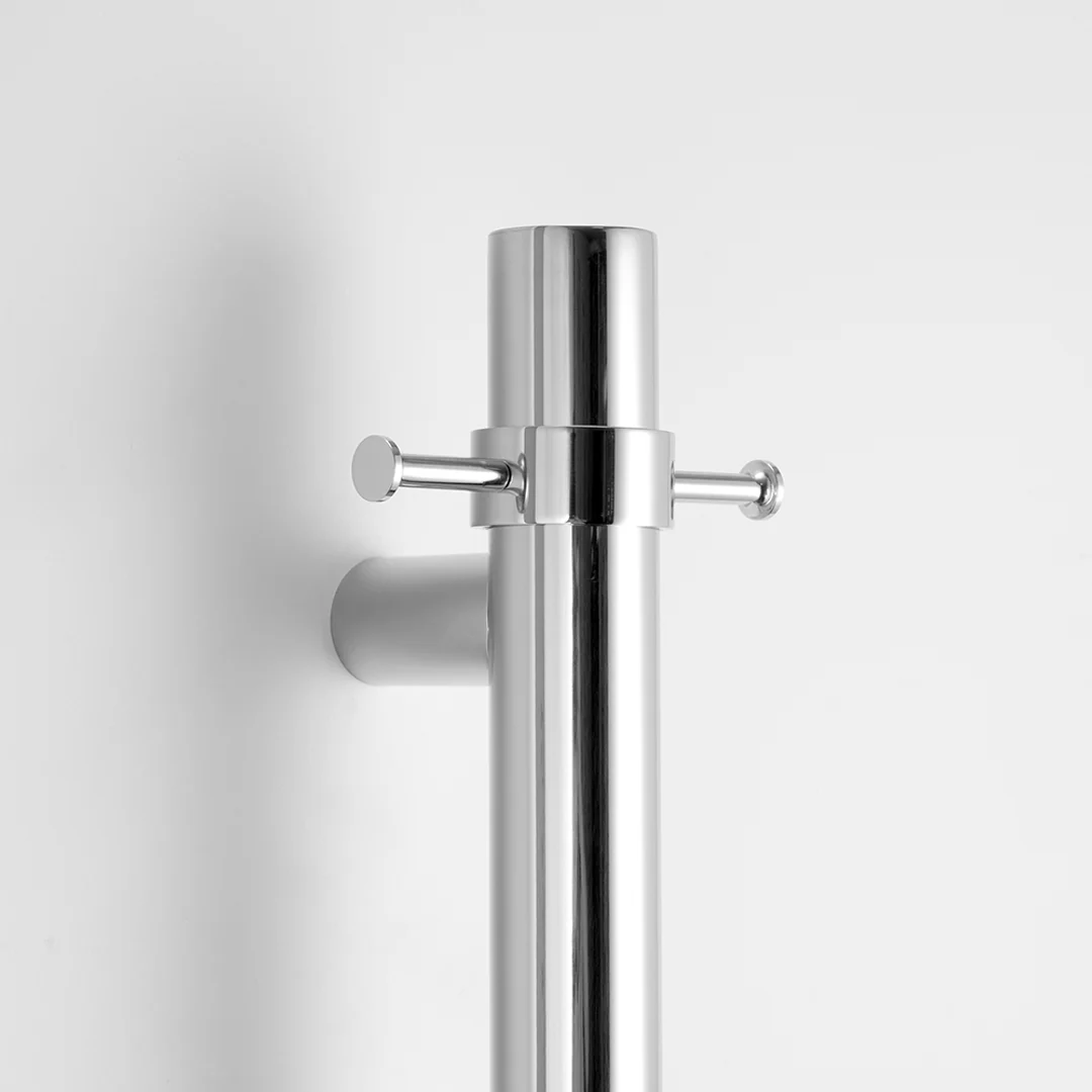 Radiant Polished Vertical 950Mm Round Non Heated Single Bar Towel Rail - Image 2