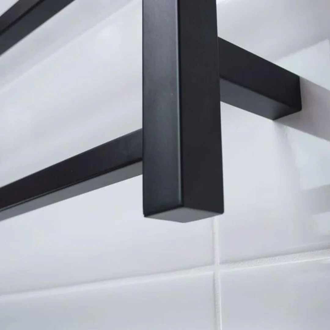Radiant Square 6 Bar Non-Heated Rail 700mmx830mm Matte Black - Image 3
