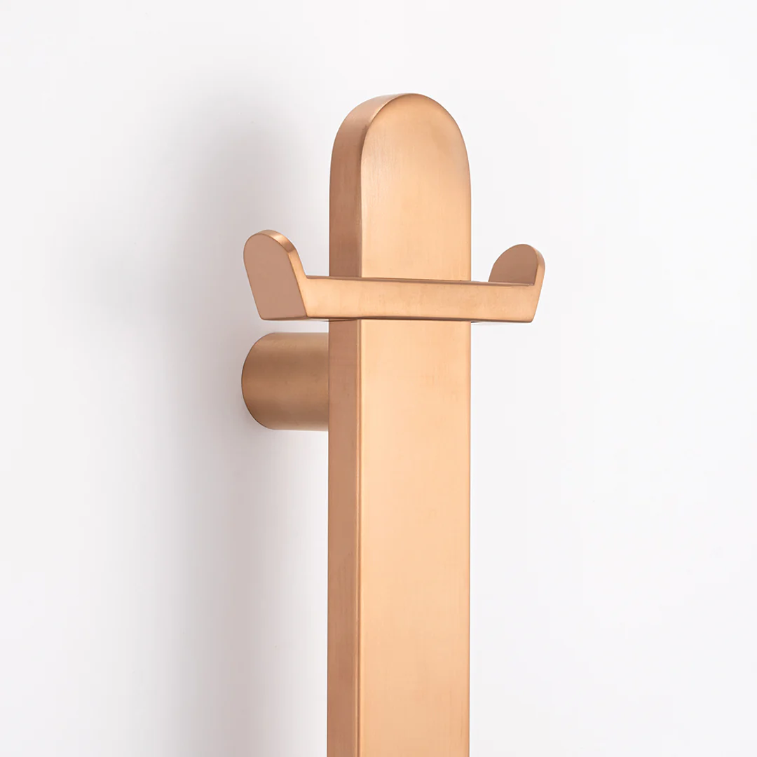 Radiant Vertical Flat Bar Towel Rail 50 X 930Mm Brushed Copper - Image 2