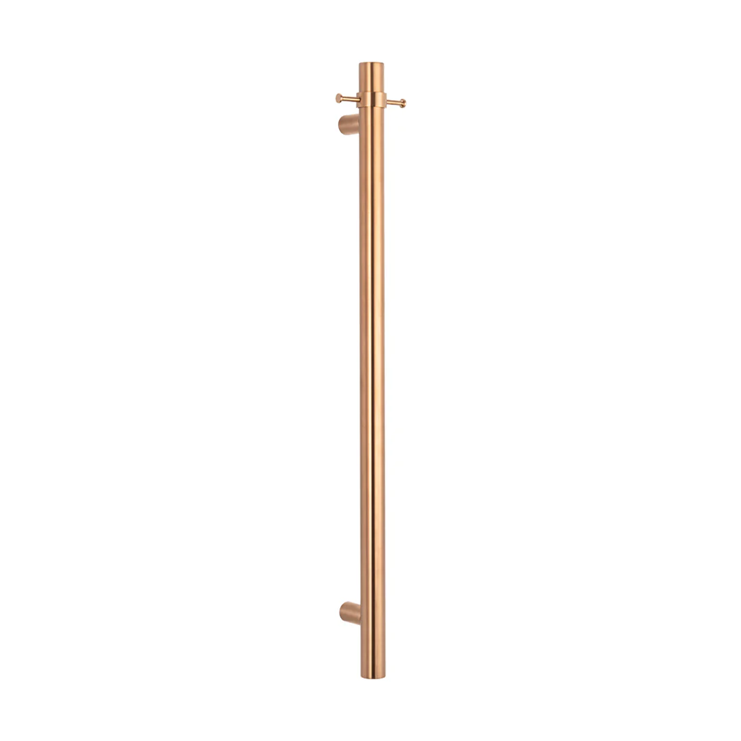 Radiant Vertical Single Heated Towel Bar 40Mm X 950Mm Brushed Copper - Image 3